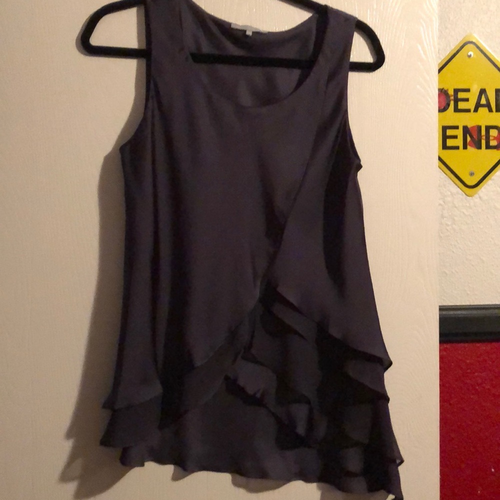 Dark Grey Sleeveless Asymmetric Cami